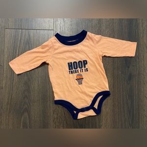 Okie Dokie Orange & Blue Basketball Onesie 3M